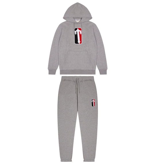 TRAPSTAR LEAGUE CHENILLE HOODIE TRACKSUIT GREY 2