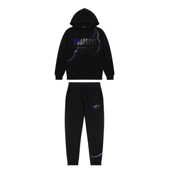 Trapstar Chenille Decoded Hooded Tracksuit Black (1)