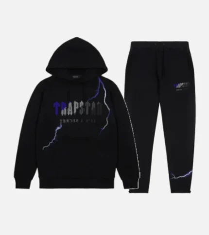 Trapstar Chenille Decoded Hooded Tracksuit Black (4)