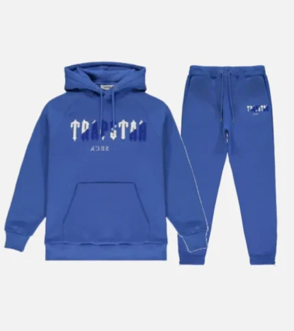 Trapstar Chenille Decoded Hooded Tracksuit BlueWhite (3)