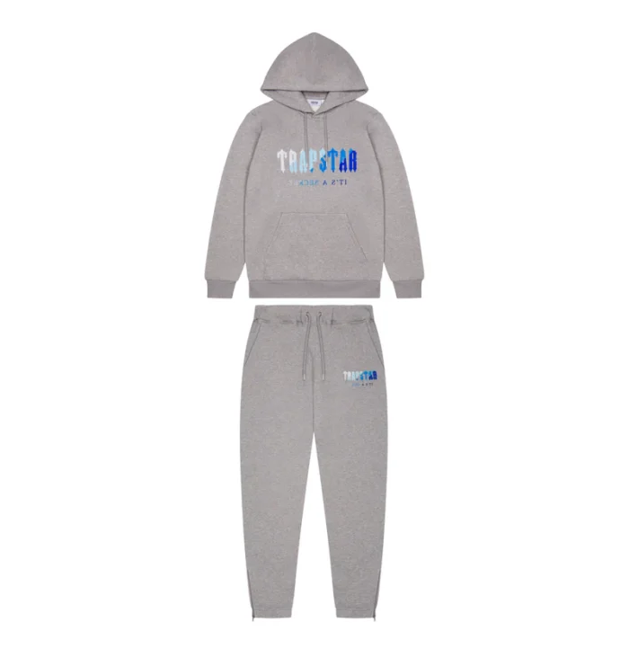Trapstar Chenille Decoded Hooded Tracksuit Gray (1)