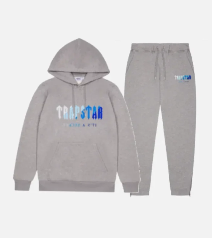 Trapstar Chenille Decoded Hooded Tracksuit Gray (4)