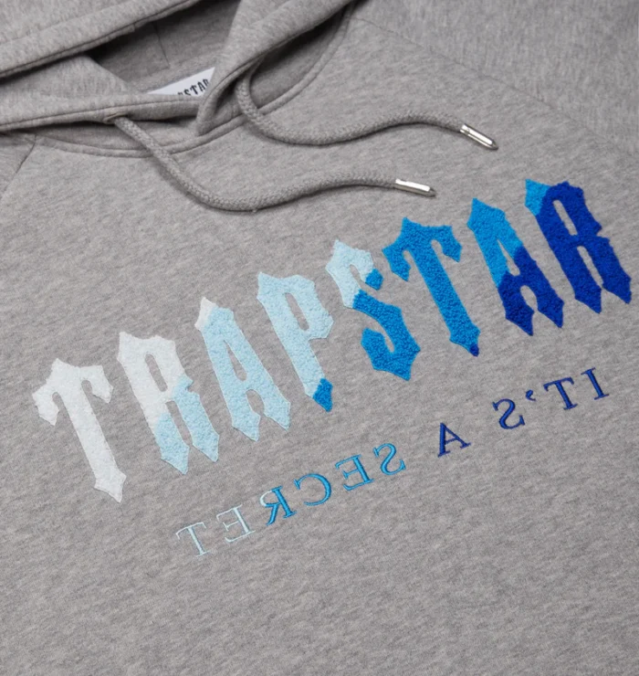 Trapstar Chenille Decoded Hoodie Tracksuit Grey Ice Flavours