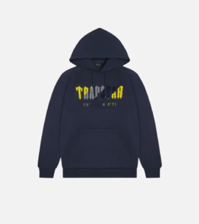 Trapstar Chenille Decoded Hoodie Tracksuit NavyYellow (2)