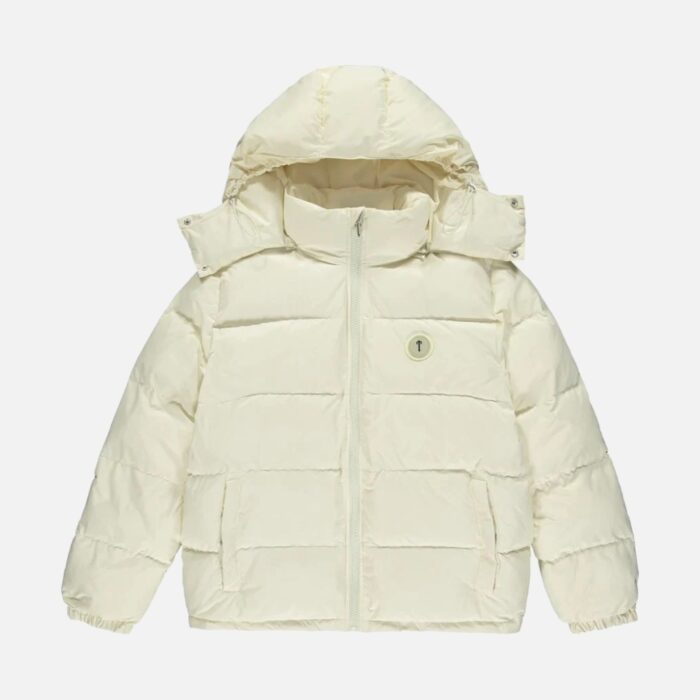 Trapstar Decoded Hooded Puffer Coat Cream 2