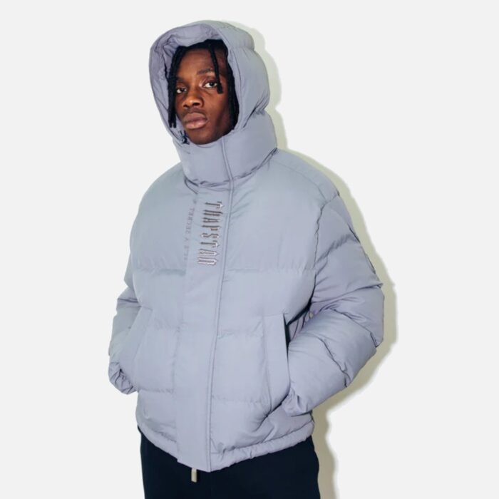 Trapstar Decoded Hooded Puffer Coat Grey 3