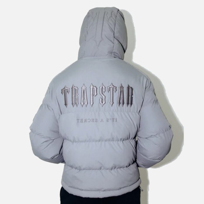Trapstar Decoded Hooded Puffer Jacket Grey 4