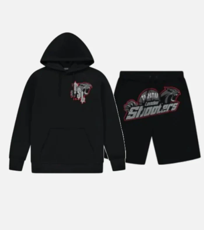 Trapstar Shooters Hoodie Short Tracksuit Black