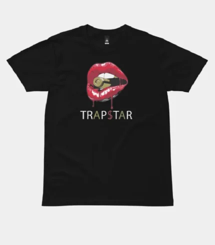 Trapstar T shirt Red Lips Black (2)
